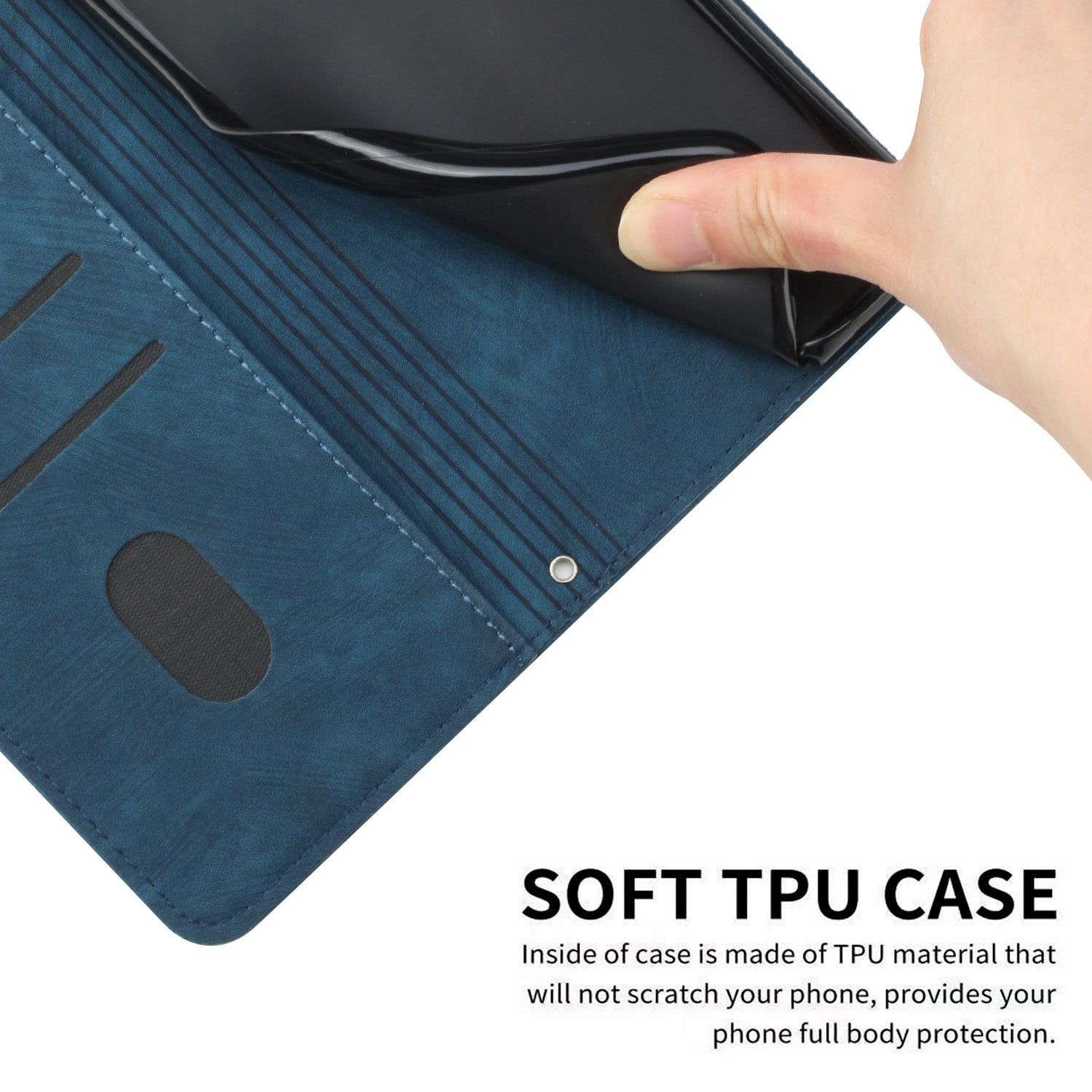 For iPhone 13 mini 5.4 inch PU Leather Flip Folio Case Lines Imprinted Stand Wallet Phone Cover For iPhone 13 mini 5.4 inch PU Leather Flip Folio Case Lines Imprinted Stand Wallet Phone Cover
